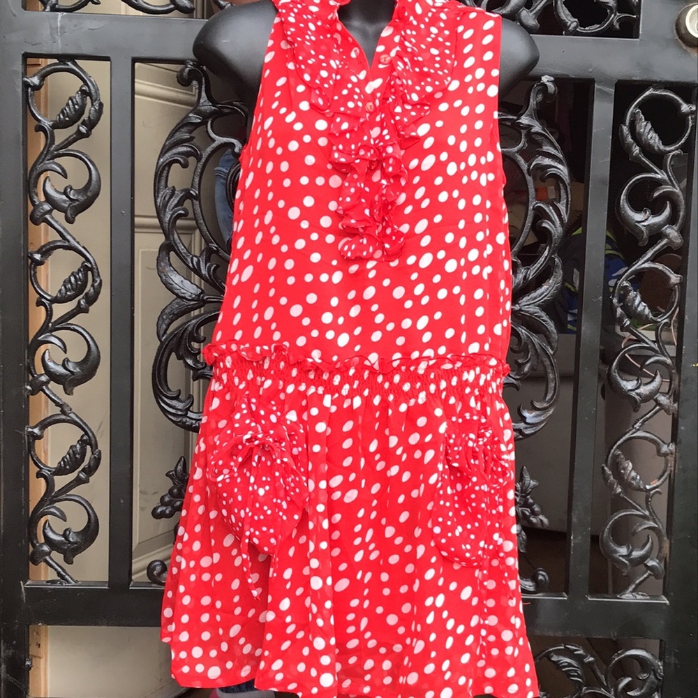 🚨BoGo½ New C. LUCE INC  Red White Polka Dotted 2 Pocket Dress